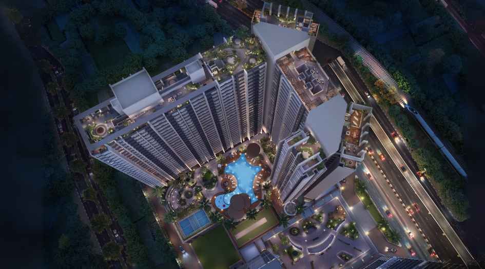 Sector-Zero-Navi-Mumbai-Elevation-Image-Night-Aerial-View